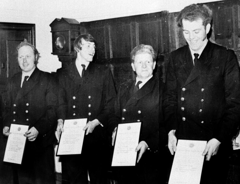 Broadway firemen recieving awards 1972
