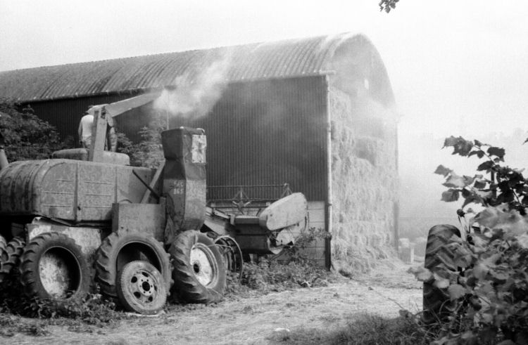Smoke issuing from the barn at Saintbury