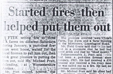 Evesham Journal re Arson Trial