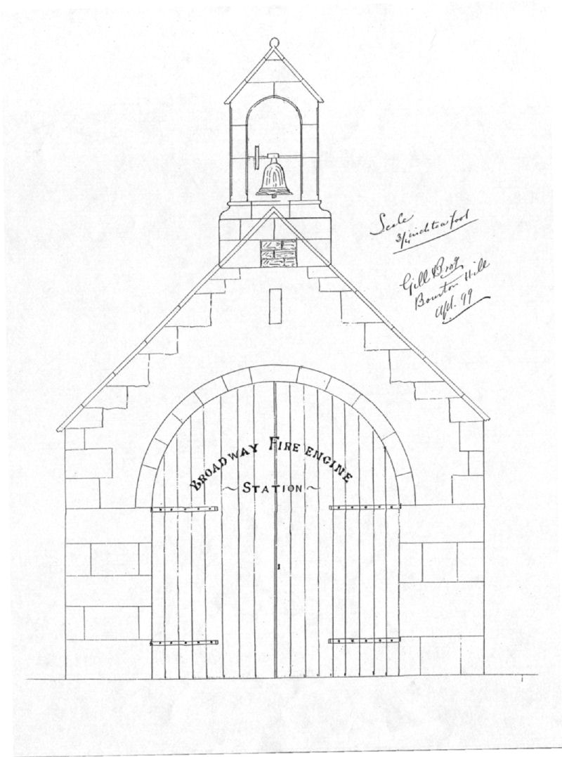 Broadway fire station 1899 showing proposed bell tower